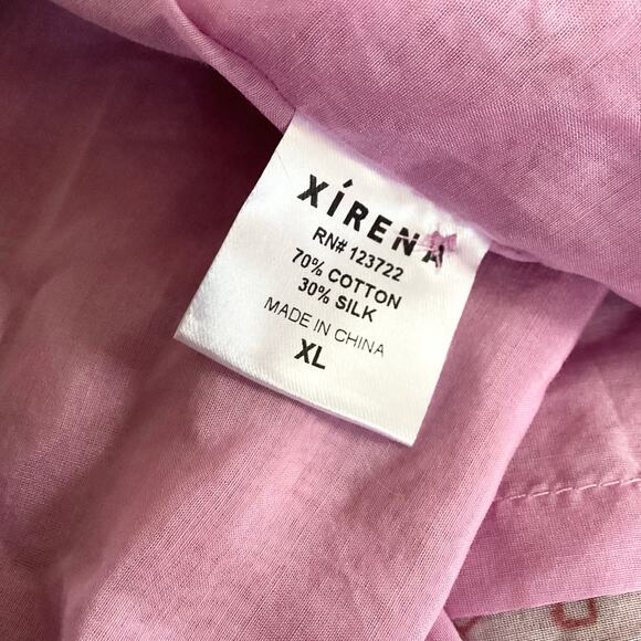 Xirena Hart Dress Pink Posy Block Print Cotton Silk Blend XL NWT - Picture 10 of 11